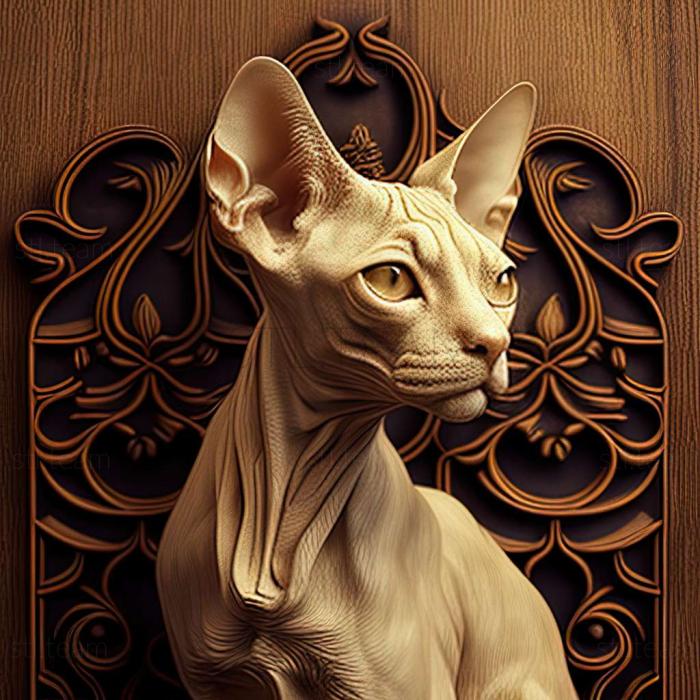 3D model Cornish Rex cat (STL)